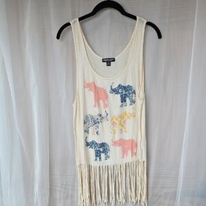 About A Girl Cream Scoop Neck Tank